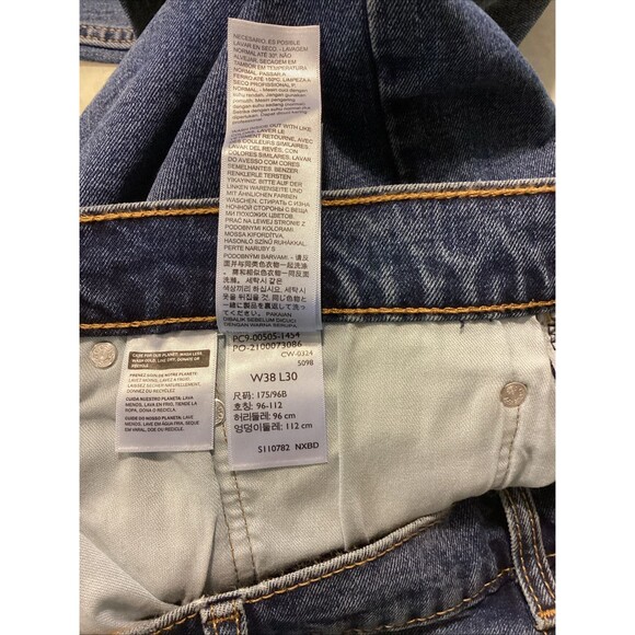 Levi's 505 Mens Regular Fit Med Wash Blue Denim Jeans Sz 38x30 - Picture 13 of 14